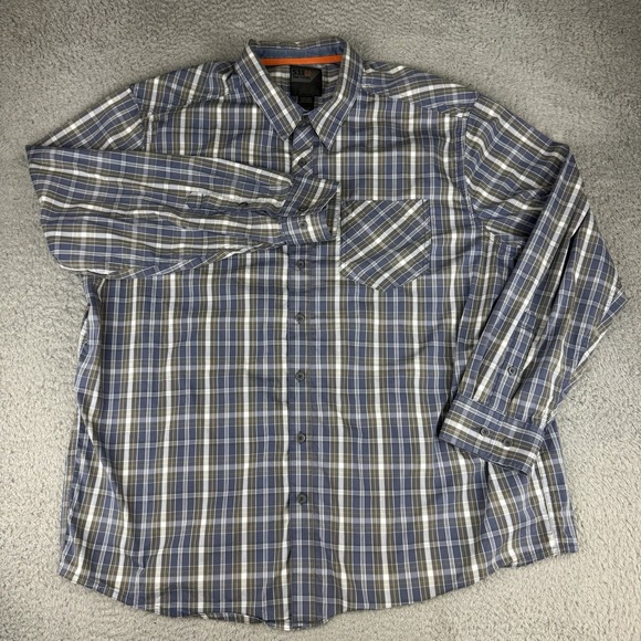 5.11 Tactical Other - 5.11 tactical Mens XL Button Up Long Sleeve Shirt Blue Plaid Pockets Workwear